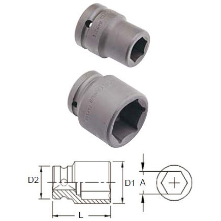 Genius Tools 645233 3/4"-os 6 lapú gépi dugókulcs fej, 33 mm termék fő termékképe
