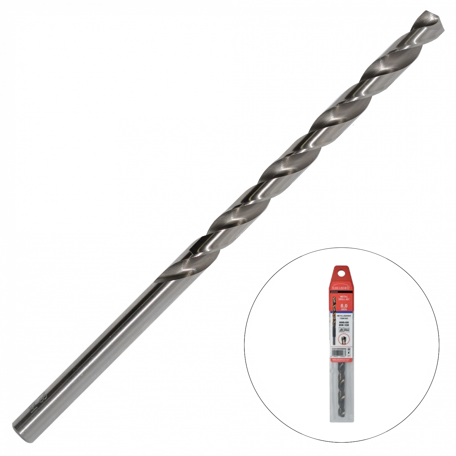 Abraboro 12 x 205 / 134 mm HSS-GS hosszú hengeres szárú fémcsigafúró, EV-Pack termék fő termékképe