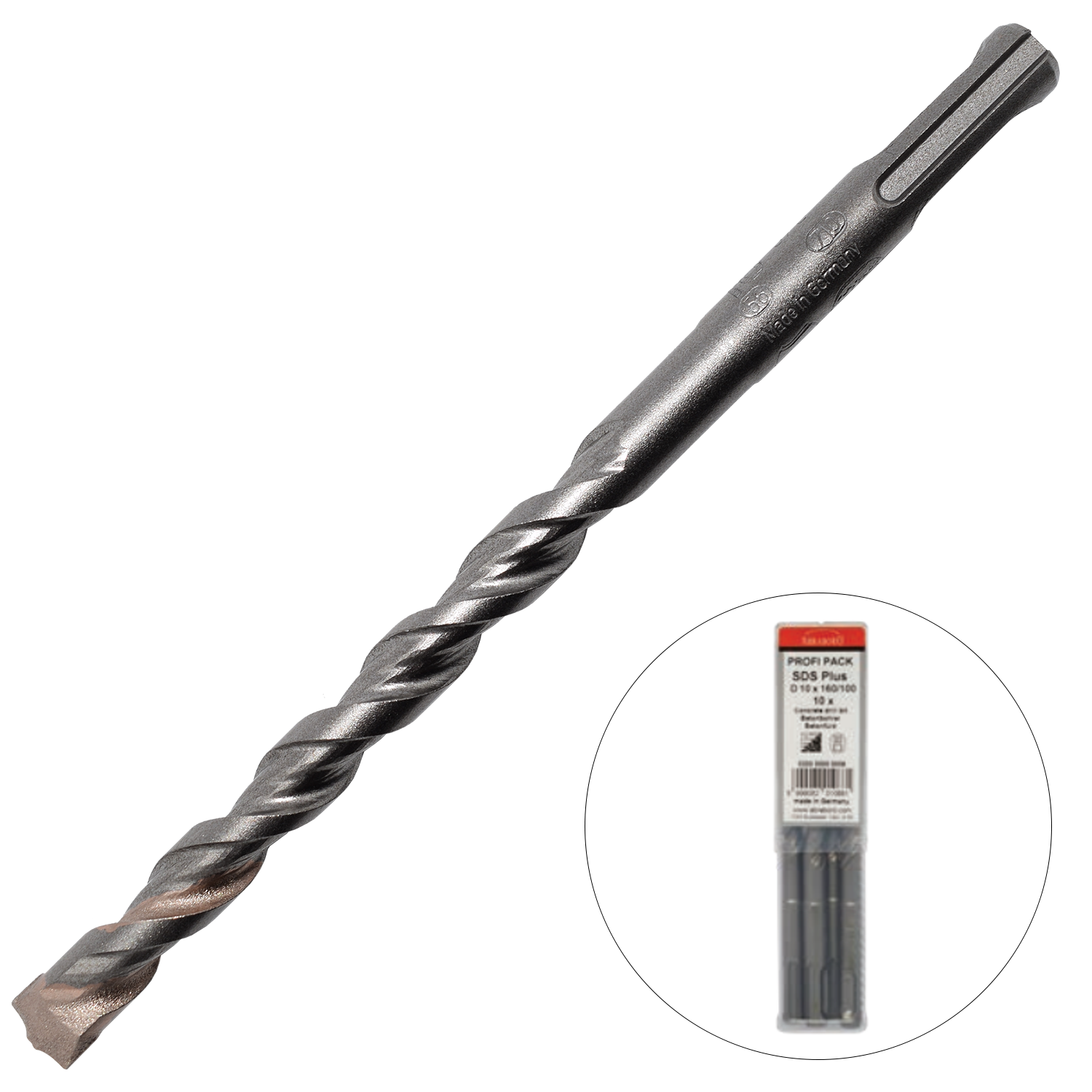 Abraboro 8 x 160 / 100 mm SDS-plus TWIXX betonfúró Profi Pack, 10 db/csomag termék fő termékképe