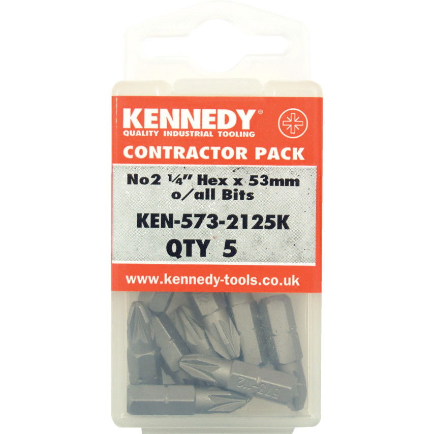 KENNEDY No.2 pozidriv csavarhúzó bit 1/4" közvetlen meghajtóval, 53 mm, 5 db/csomag termék fő termékképe