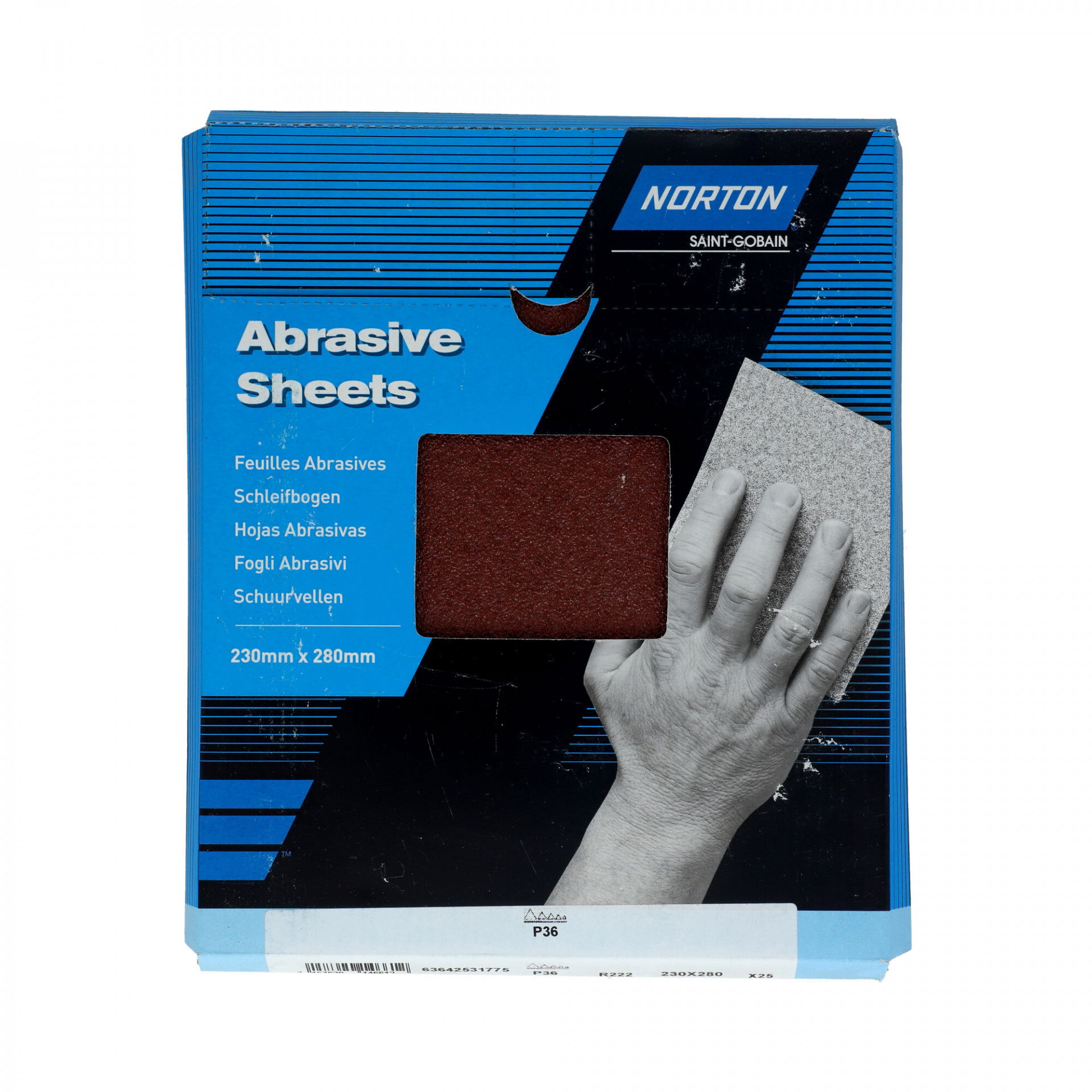 Norton R222 flexibilis csiszolóvászon 230x280mm P36, 50 db/csomag termék fő termékképe