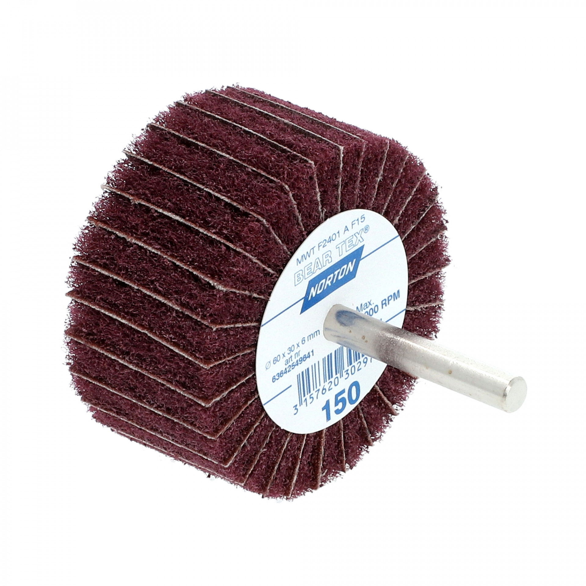 Norton Beartex csapos lamellás csiszolókorong Ø60x30x6mm Fine A/150, 10 db/csomag termék fő termékképe