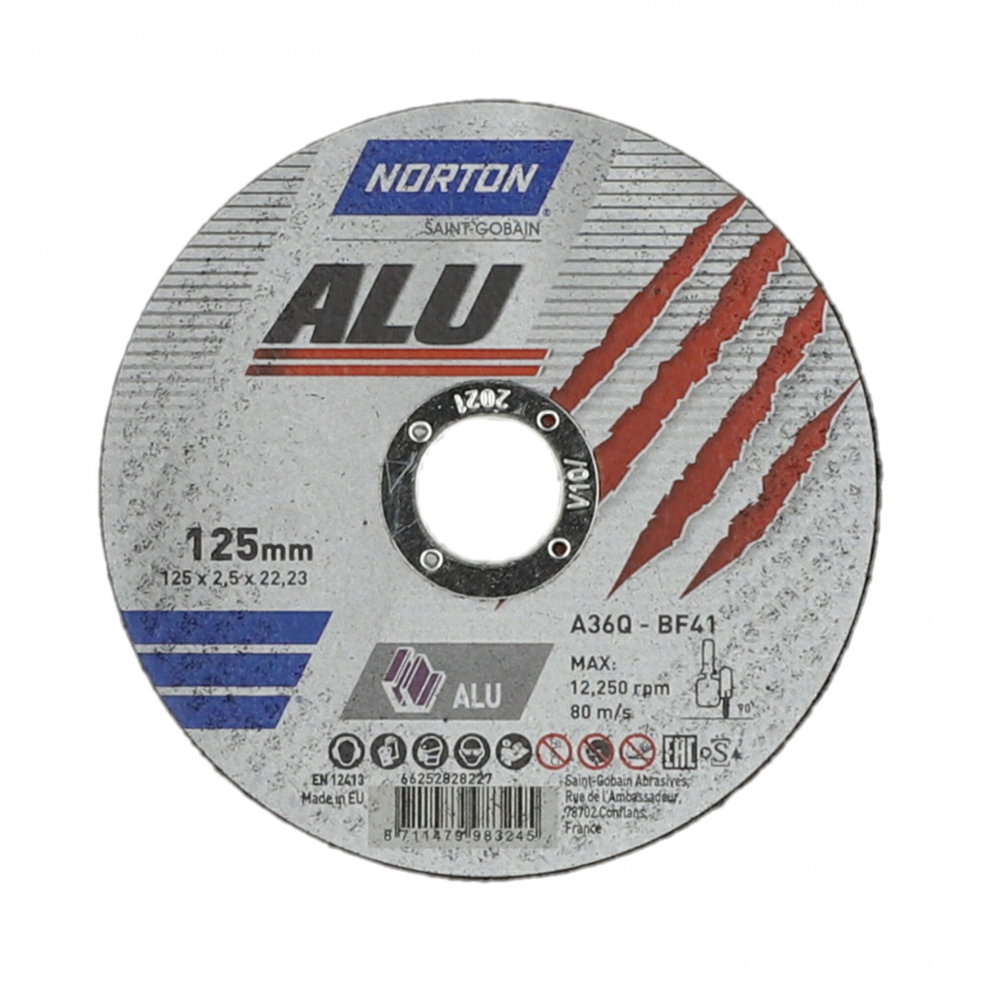 Norton Alumínium vágókorong 125x2,5x22,23mm A36Q, 25 db/csomag termék fő termékképe