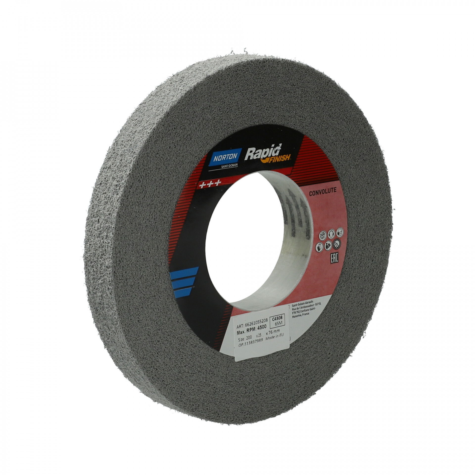 Norton Rapid Finish Series 1000 Long Life rost csiszolókorong 200x25x76mm Medium 7 Alox, 3 db/csomag termék fő termékképe