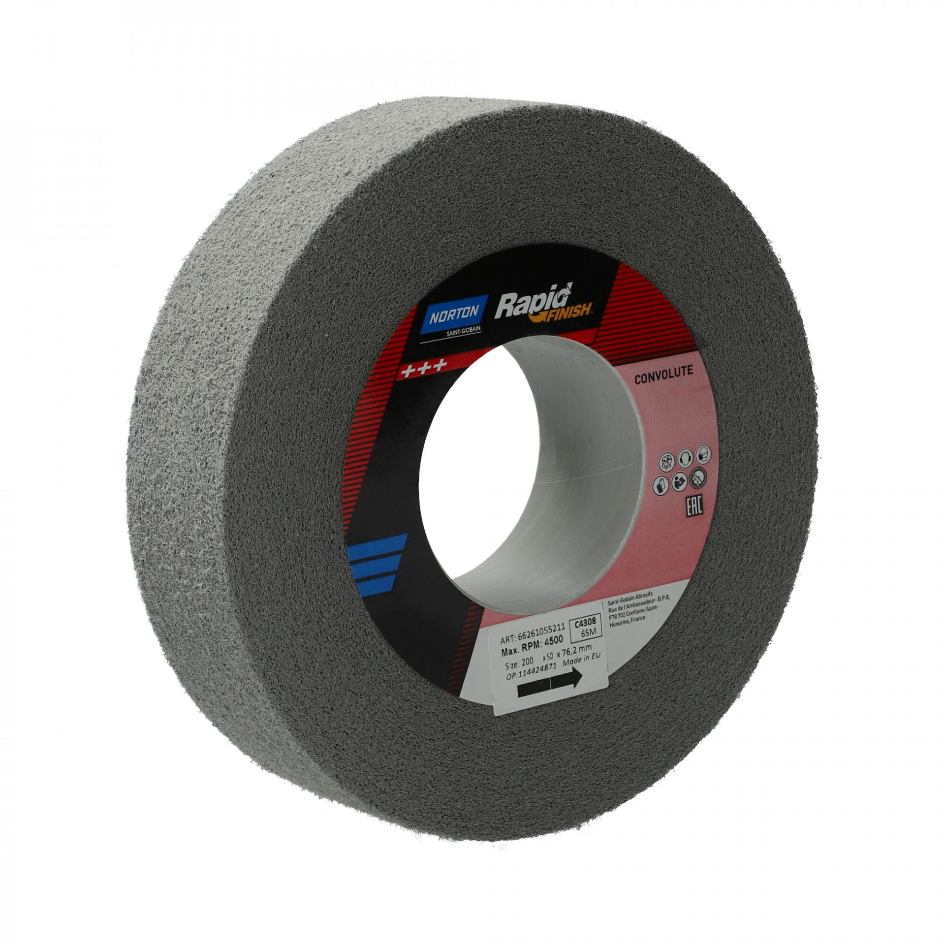 Norton Rapid Finish Series 1000 Long Life rost csiszolókorong 200x50x76mm Fine 8 SiC, 2 db/csomag termék fő termékképe