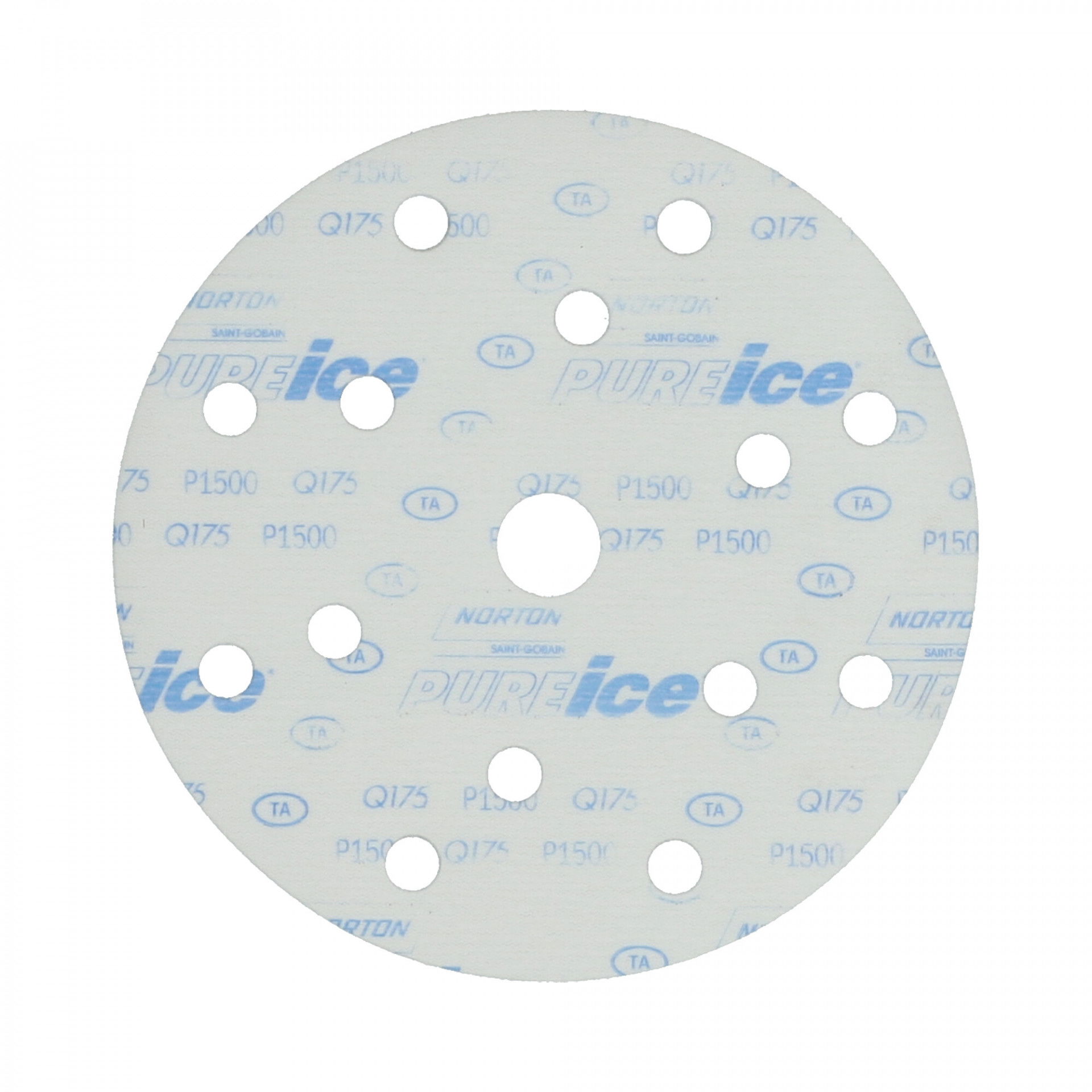 Norton Pure Ice Film Q175 csiszolókorong Ø150mm 14+1 Lyukas P1500, 50 db/csomag termék fő termékképe