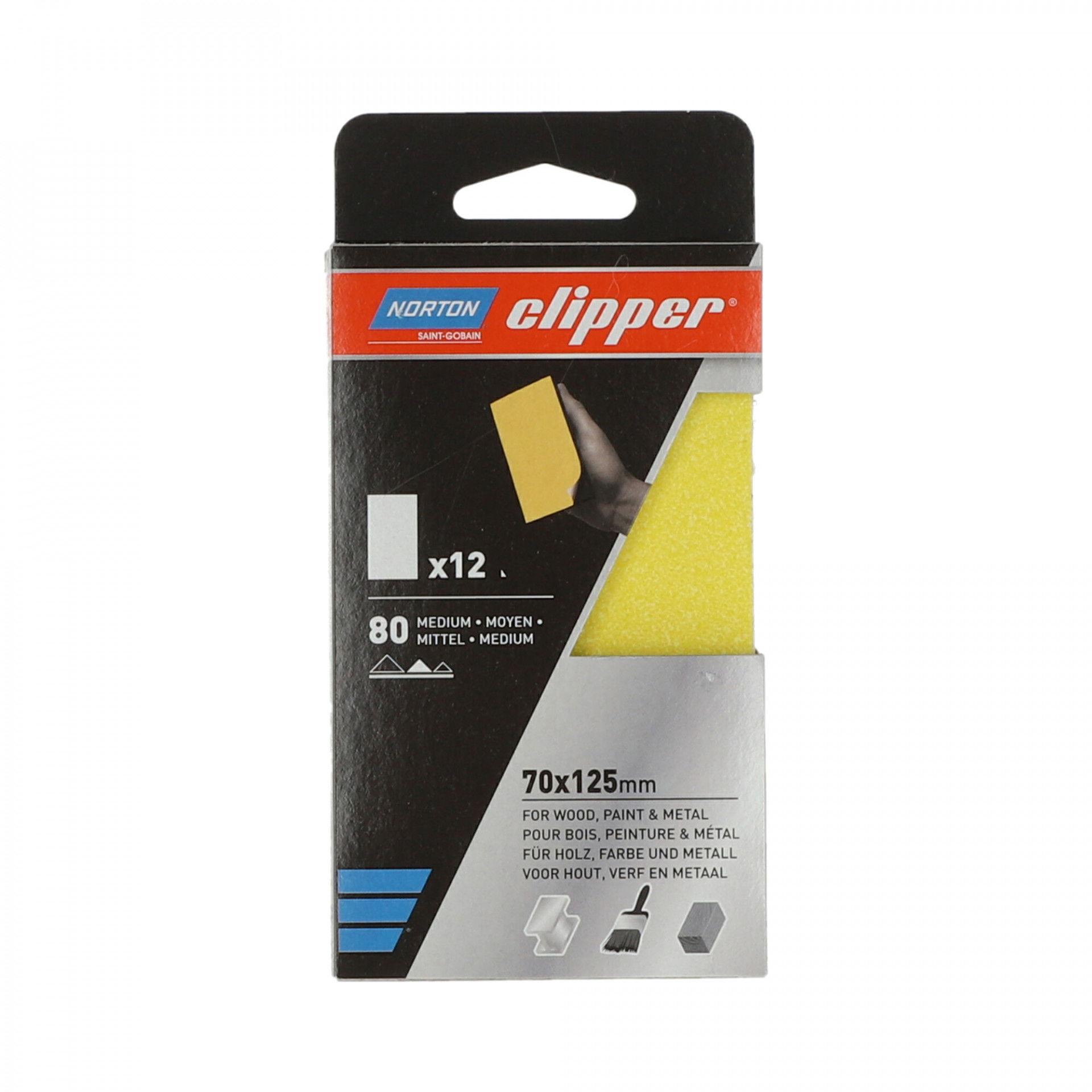 Norton Clipper G131F csiszolóív 70x125mm P80, 5 db/csomag termék fő termékképe