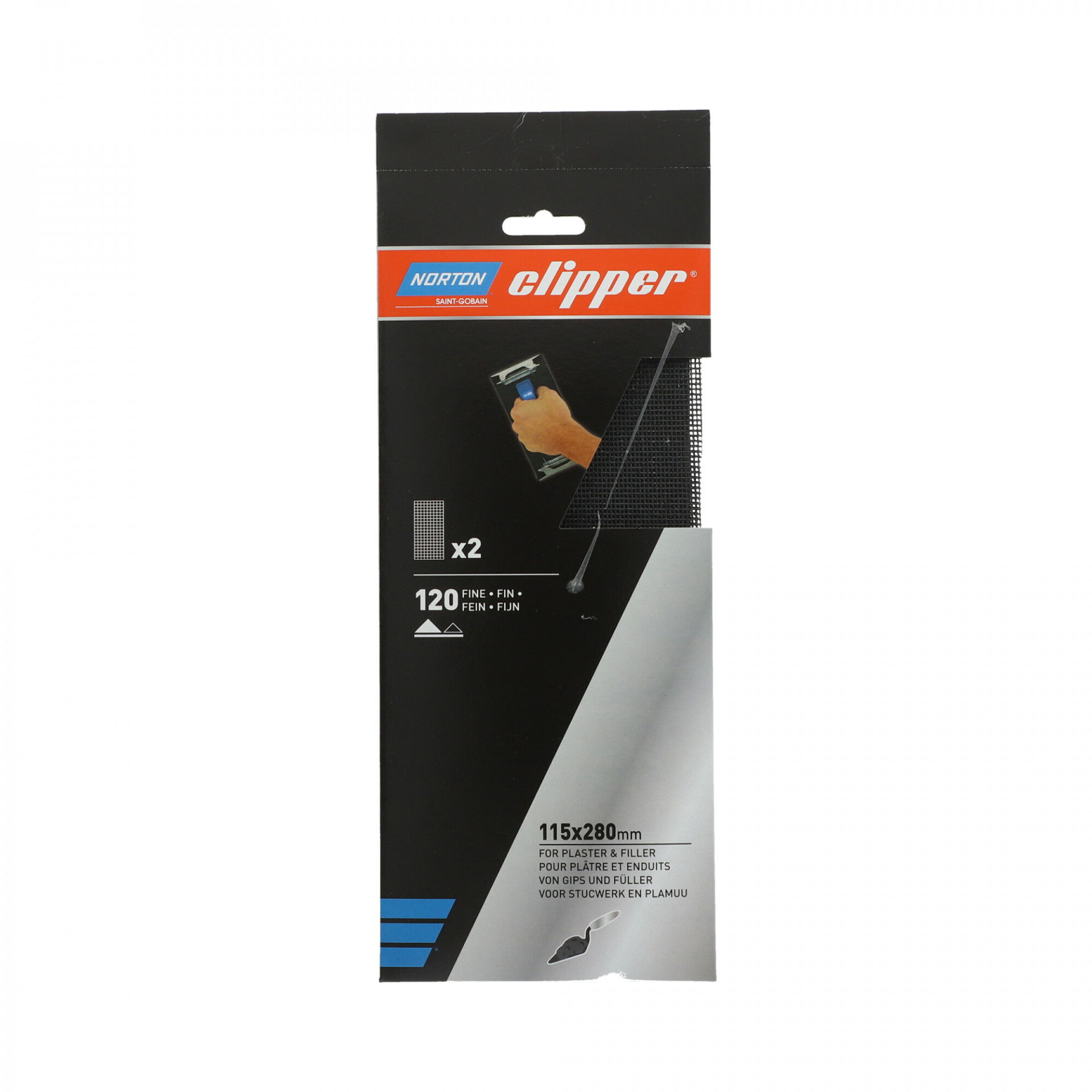 Norton Clipper Q421 vakolat csiszolóháló 115x280 mm P120, 2 db/csomag termék fő termékképe