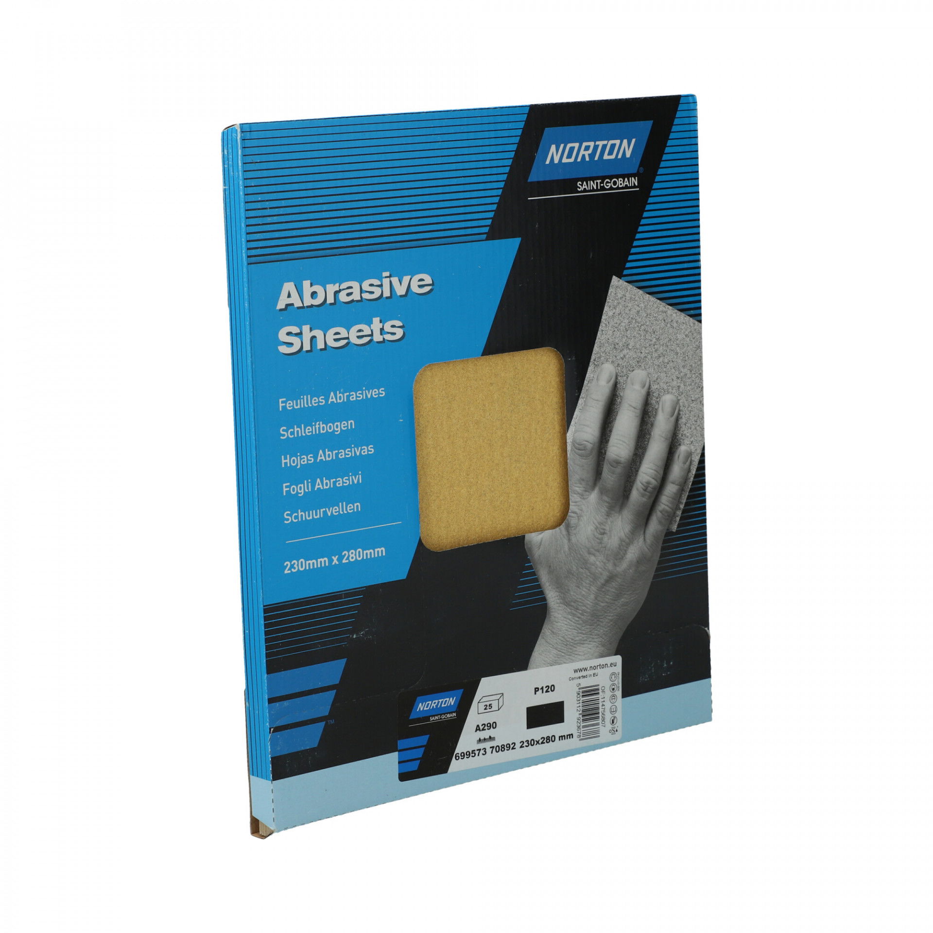 Norton Clipper A290 eltömődés mentes csiszolólap 230x280mm P120, 25 db/csomag termék fő termékképe