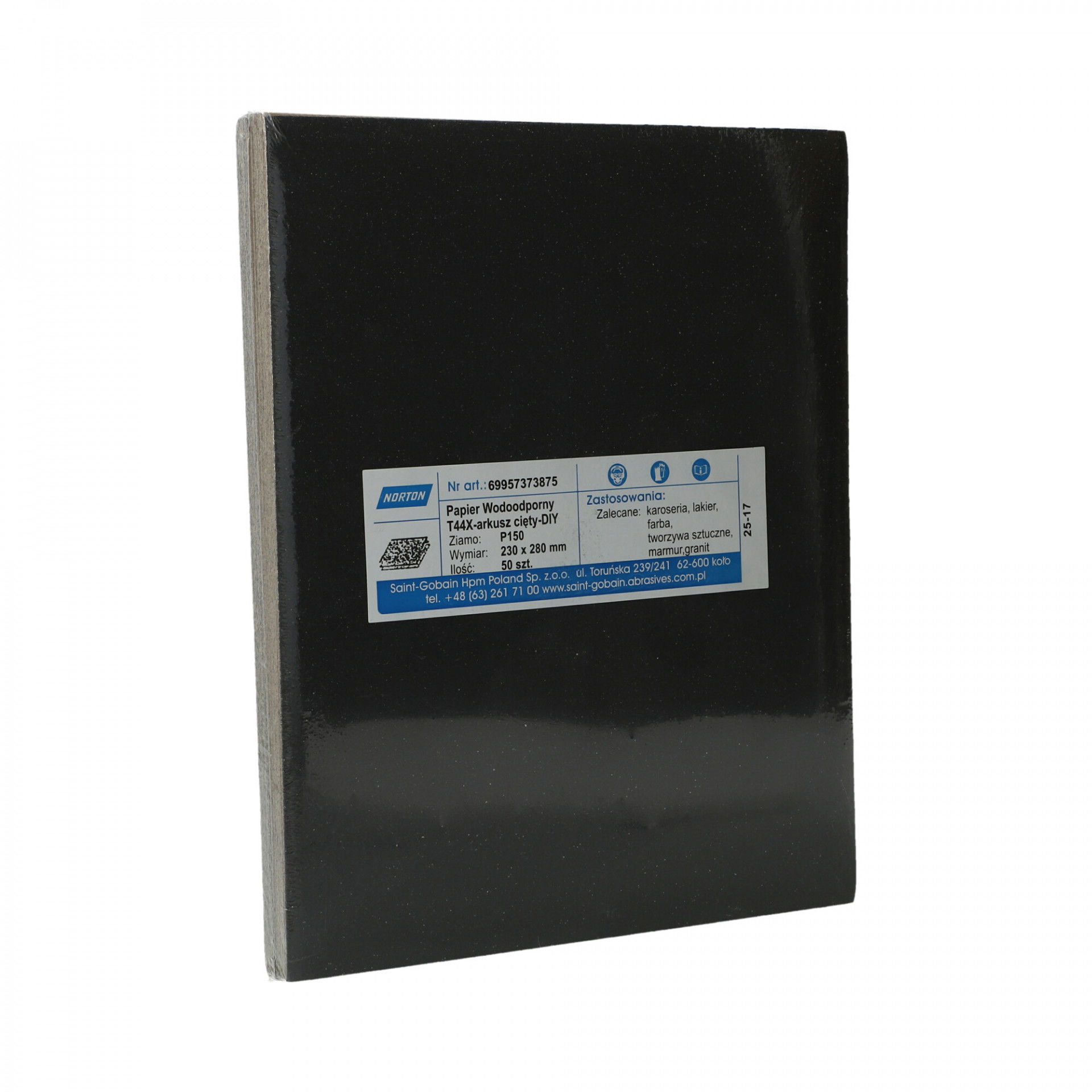 Norton T44X vízálló csiszolópapír 230x280mm P150, 50db/csomag termék fő termékképe