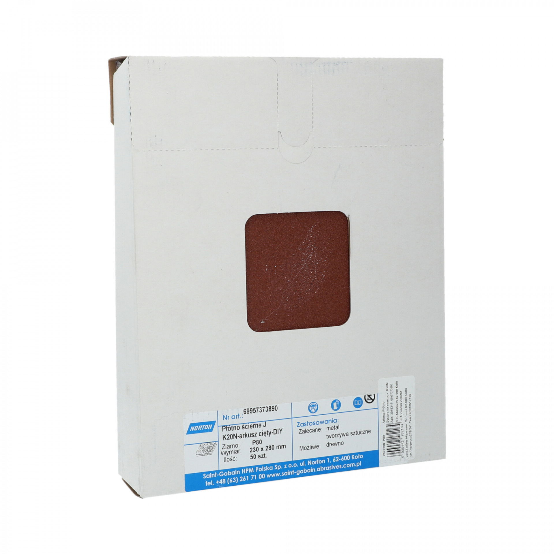 Norton K20N csiszolóvászon 230x280mm P80, 50 db/csomag termék fő termékképe