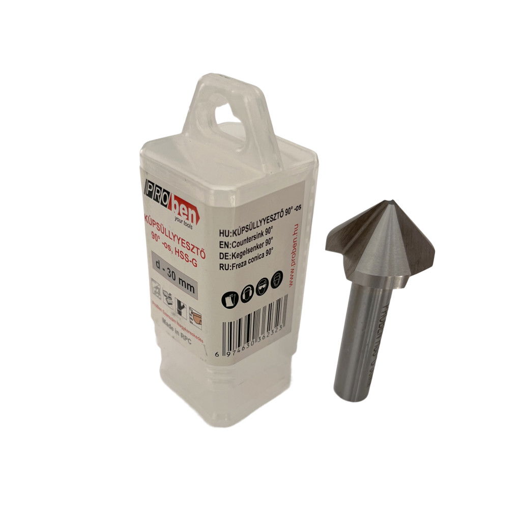 Proben HSS-G kúpsüllyesztő D 30 mm 3 élű, 90°-os vágóéllel termék fő termékképe