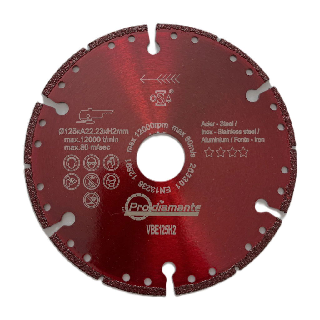 Prodiamante VBE125H2 multivágó korong – fémhez, alumíniumhoz, PVC-hez és betonhoz Ø125mm termék fő termékképe