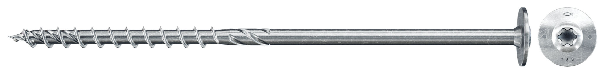 Fischer PowerFast FPF II WTP 8.0 x 180 BC 50 lapos fejű, részmenetes szerkezetépítő csavar TX behajtással, 50 db/csomag termék fő termékképe