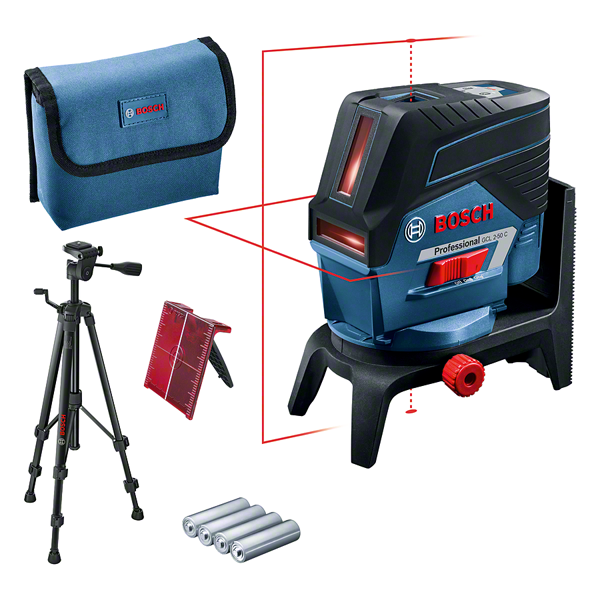 Bosch GCL 2-50 C kombinált lézer + RM 2 forgószerelvény + BT 150 állvány (4 x 1.5 V LR6 elemmel) termék fő termékképe